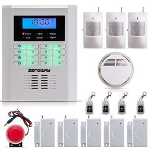 SUNLUXY® Kit Alarmas Inalámbricas Antirrobo Sirenas Detector de Humo Control Remoto con GSM + PSTN Sistema de seguridad para Hogar