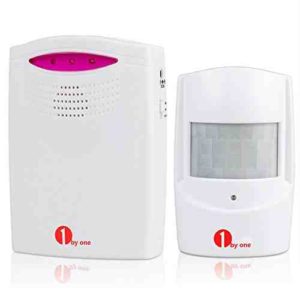 1byone Alarma de seguridad, Sensor de movimiento inalámbrico del sistema de seguridad para casa, 1 sensor & 1 receptor